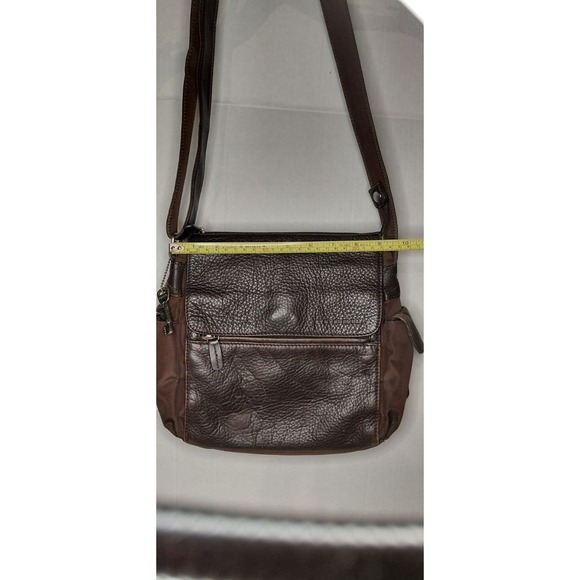vintage brown leather Fossil crossbody messenger bag Y2k 90s professional Indie - Picture 7 of 13